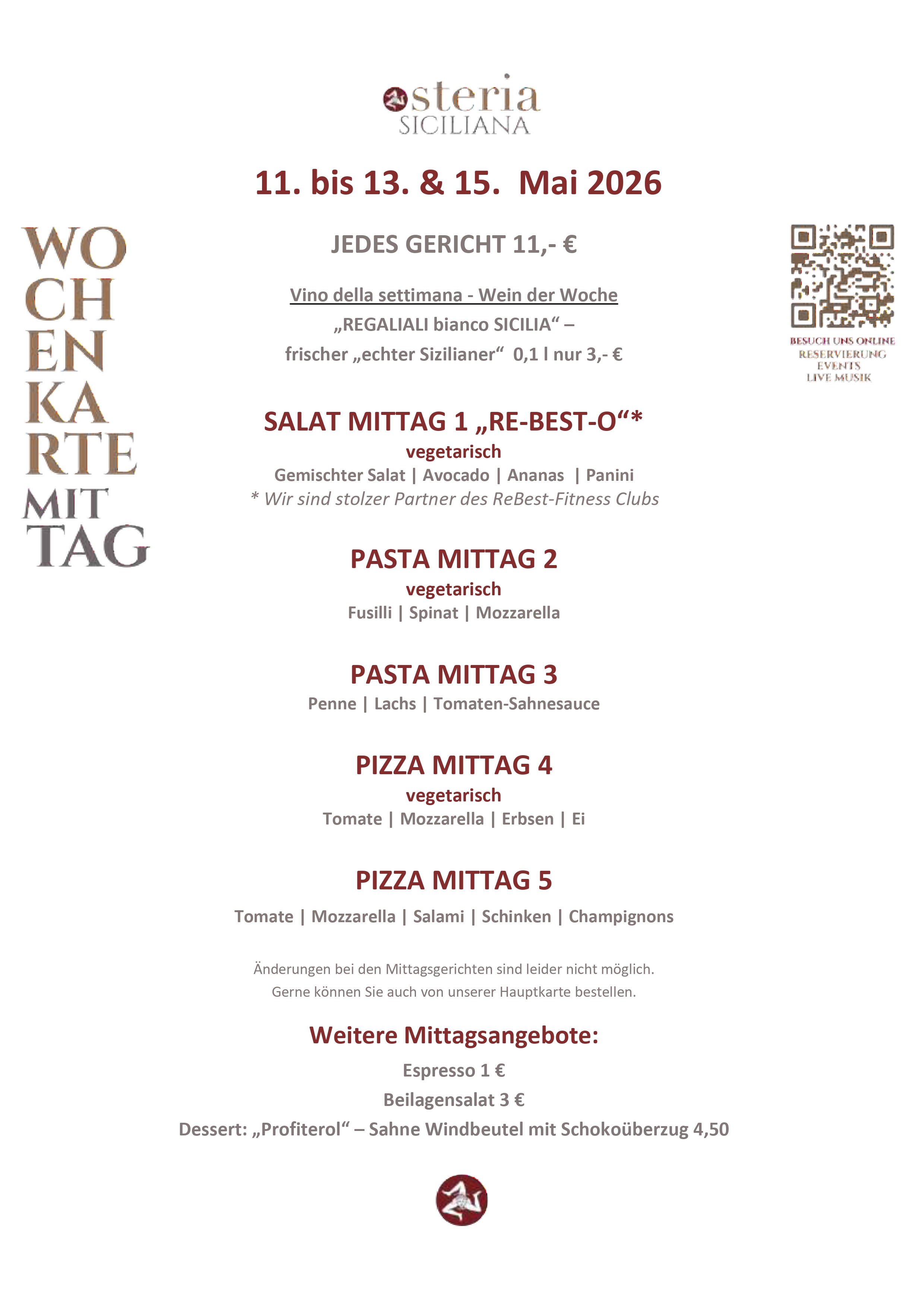 aktuelles menu